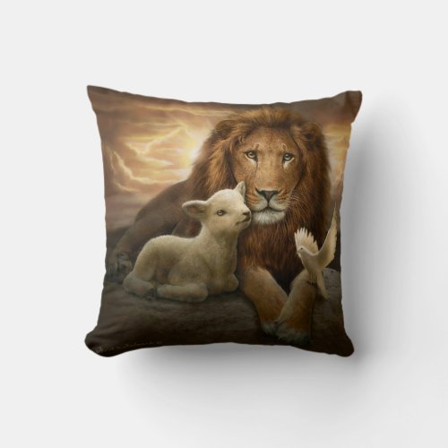 Trinity of Peace polyester throw pillow