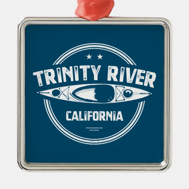 Trinity River California Kayaking Metal Ornament (Front)