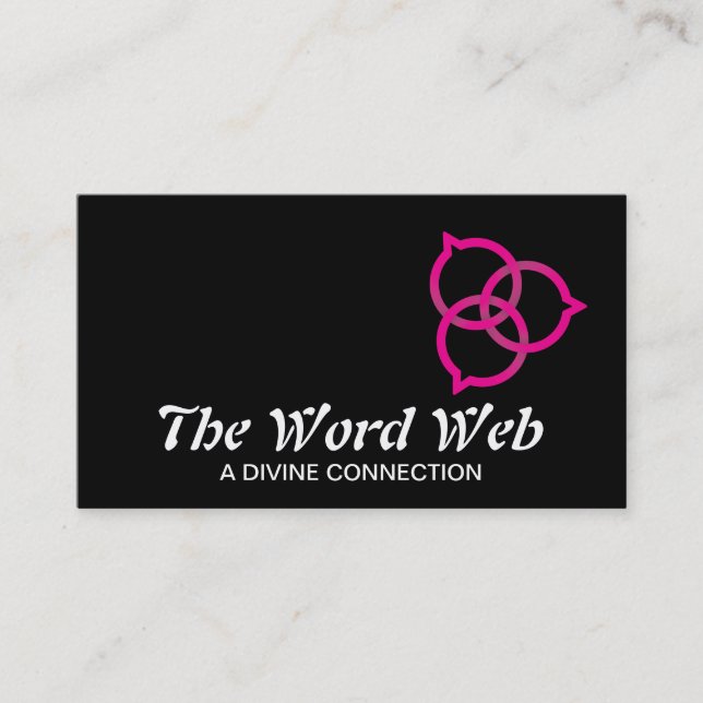 Trinity Speech Bubble Logo (pink) Business Card (Front)