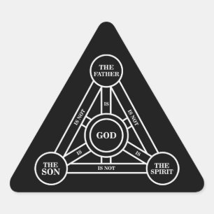 Trinity The Father, The Son And Holy Spirit Black Triangle Sticker