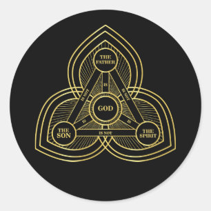 Trinity The Father, The Son And Holy Spirit gold Classic Round Sticker