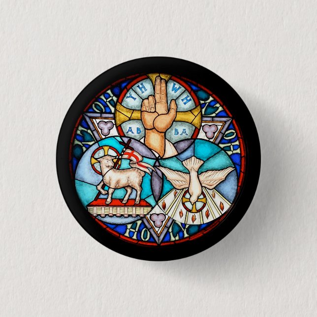 Trinity The Father, The Son And Holy Spirit Symbol Button (Front)