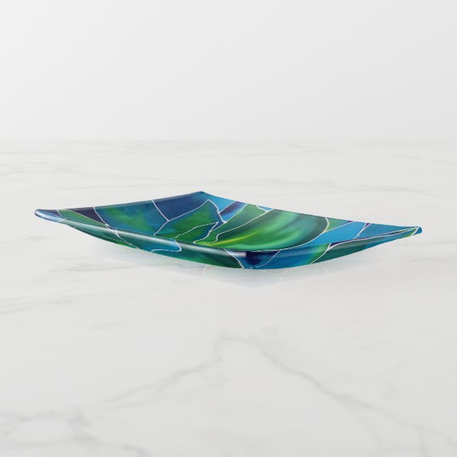 Trinket tray Blue Agave (Angled)