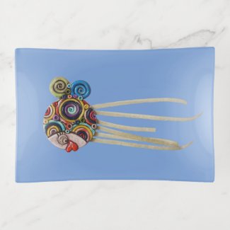 Trinket Tray - Ceramic Swirls Fish