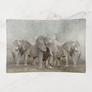 Trinket Tray Elephants Run