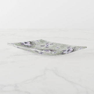 Trinket Tray in Sage and Lavender Floral Design