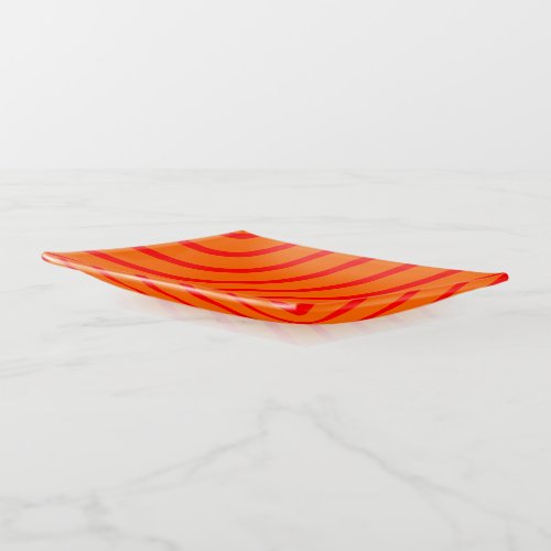 Trinket Tray Orange with Red Stripes