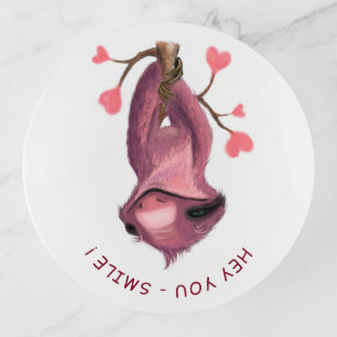 Trinket Tray Upside Down Sloth and Catchy Text