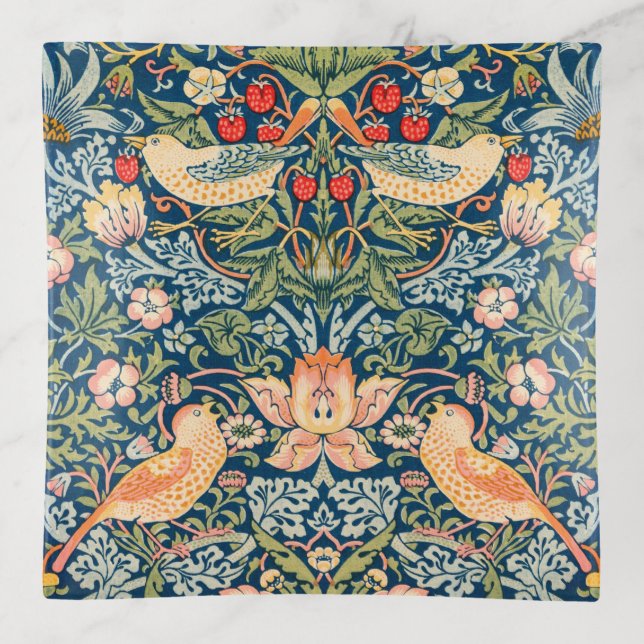TRINKET TRAY : WILLIAM MORRIS : STRAWBERRY THIEVES (Front)