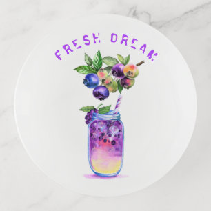 Trinket Tray with Blueberries Cocktail