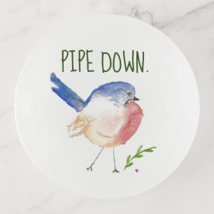 trinket tray with sassy bluebird