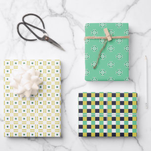 Trio 2 Geometric Patterns Set of Wrapping Paper