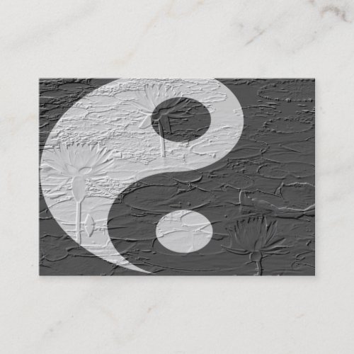 Trio Balance/ Lotus Blossoms Embossed-Like Texture Business Card Template