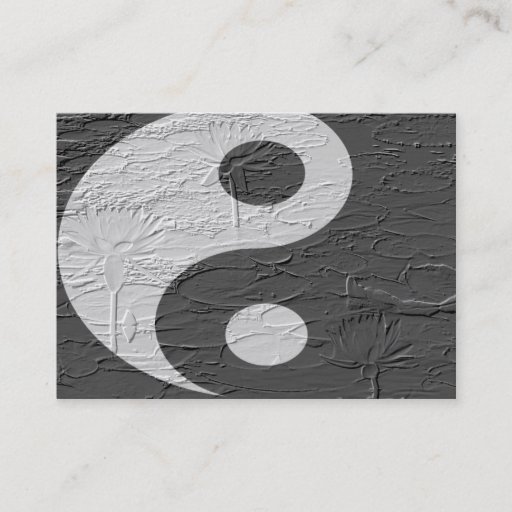 Customizable Trio Balance/ Lotus Blossoms Embossed-Like Texture Business Card Template