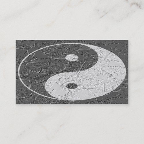 Trio Balance/ Lotus Blossoms Embossed-Like Texture Business Card Template
