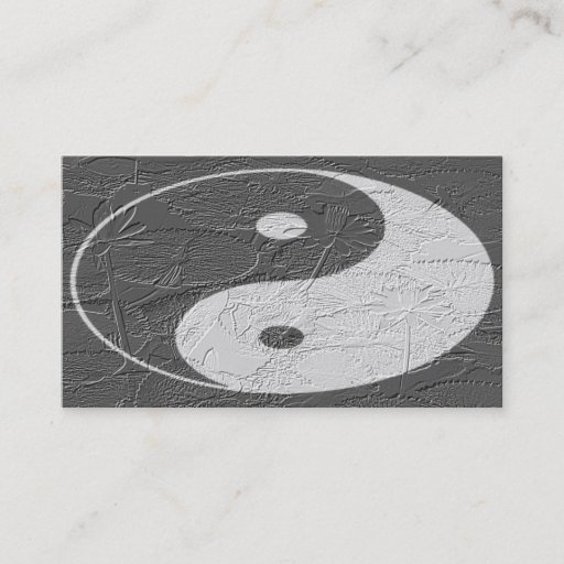 Customizable Trio Balance/ Lotus Blossoms Embossed-Like Texture Business Card Template