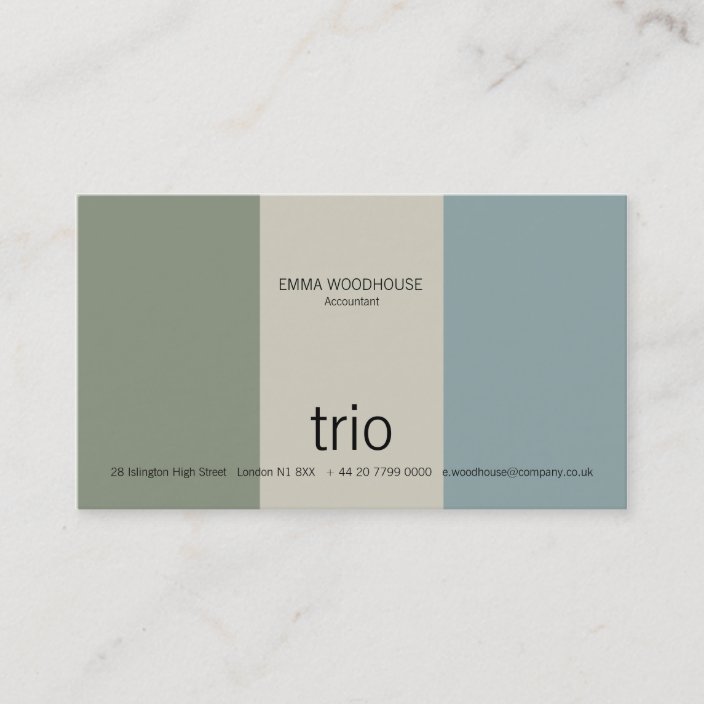 Trio Cadet Blue Sea Green Grey Business Card Zazzle Com