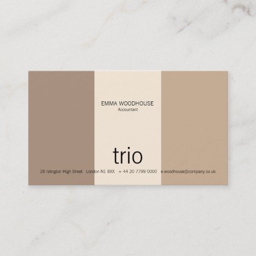 Trio Cream, Tan &amp; Brown Business Cards