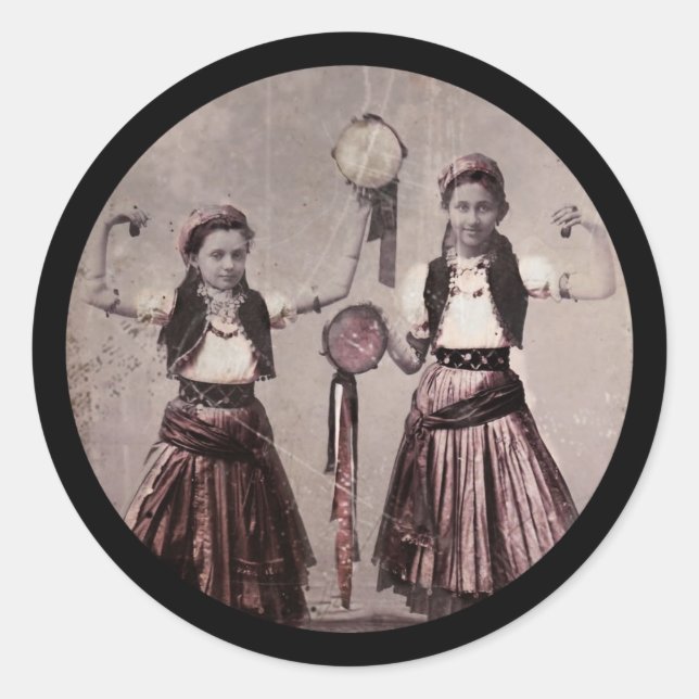 Trio Gypsy Children Classic Round Sticker (Front)