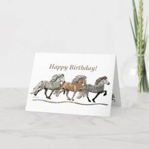 Trio in Tolt- Icelandic Horses Letterpress Thank You Card