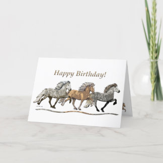 Trio in Tolt- Icelandic Horses Letterpress Thank You Card
