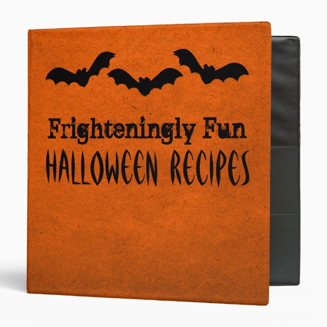 Trio of Bats Halloween Binder (1.5 inch), Orange (Front/Inside)