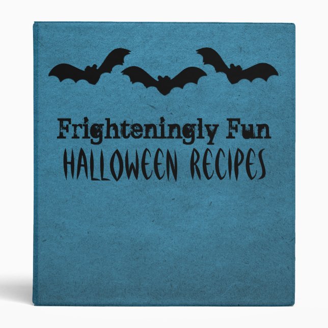 Trio of Bats Halloween Binder (1 inch), Dark Blue (Front)