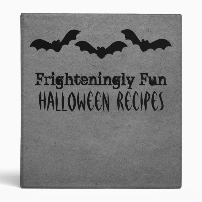 Trio of Bats Halloween Binder (1 inch), Gray (Front)