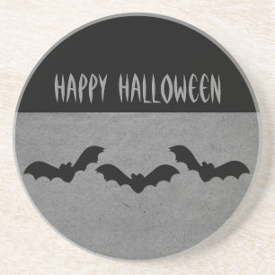 Trio of Bats Halloween Coaster, Gray Drink Coaster