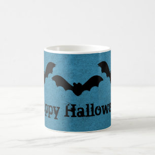 Trio of Bats Halloween Mug, Dark Blue Coffee Mug
