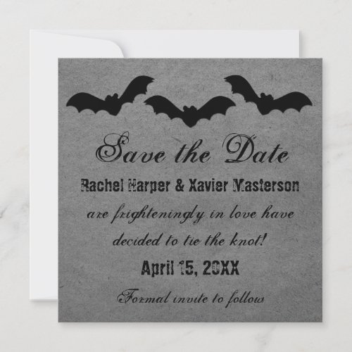 Trio of Bats Halloween Save the Date Invite