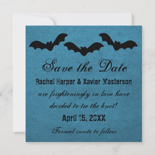 Trio of Bats Halloween Save the Date Invite