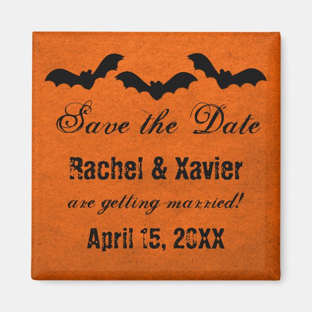 Trio of Bats Halloween Save the Date Magnet (Front)
