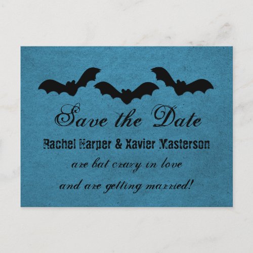 Trio of Bats Halloween Save the Date Postcard