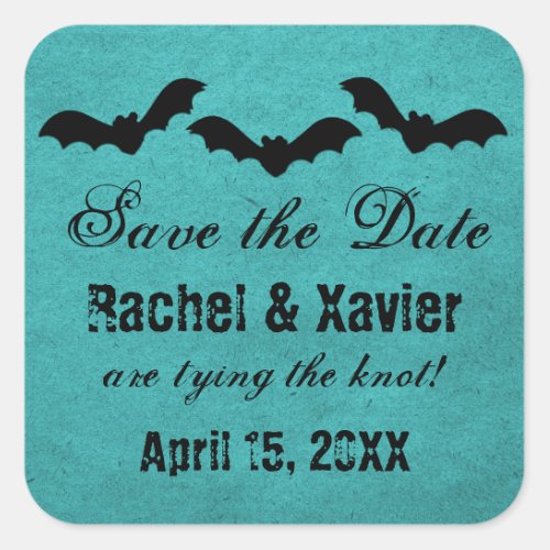 Trio of Bats Halloween Save the Date Stickers