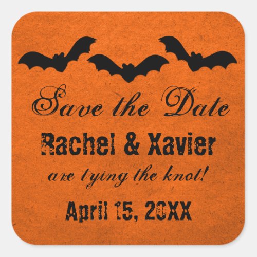 Trio of Bats Halloween Save the Date Stickers