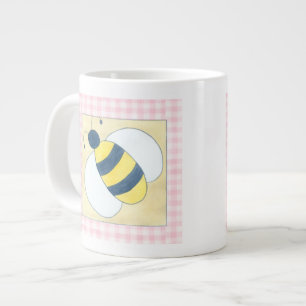 Trio of Bees with Flowers Large Coffee Mug