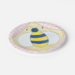 Trio of Bees with Flowers Paper Plates