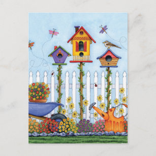 Trio of Birdhouses Postcard