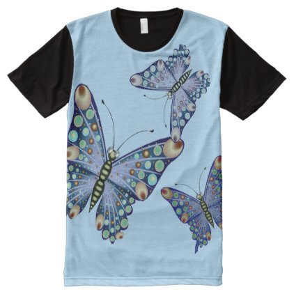 Trio of Blue Butterflies All-Over-Print Shirt