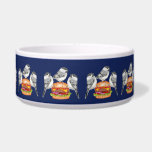 Trio of Chickadee Cheeseburger Birds Bowl<br><div class="desc">Trio of black capped chickadee birds on a cheeseburger.  These birds sing cheeseburger.</div>