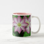 Trio of Clematis Pink and White Spring Flowers Two-Tone Coffee Mug