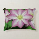 Trio of Clematis Pink and White Spring Vine Accent Pillow