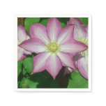 Trio of Clematis Pink and White Spring Vine Napkins
