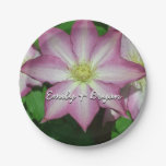 Trio of Clematis Pink and White Spring Vine Paper Plates