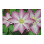 Trio of Clematis Pink and White Spring Vine Placemat