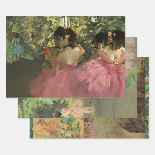  TRIO OF DANCERS _ EDGAR DEGAS DECOUPAGE WRAPPING PAPER SHEETS