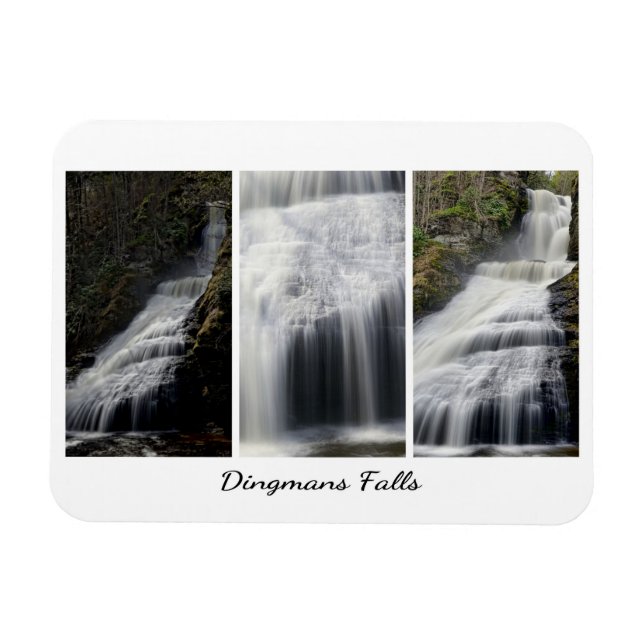 Trio of Dingmans Falls Photographs Magnet (Horizontal)