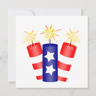 Trio of Firecrackers for the 4th of July Invitation