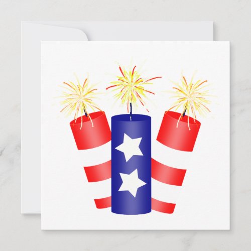 Trio of Firecrackers for the 4th of July Invitation